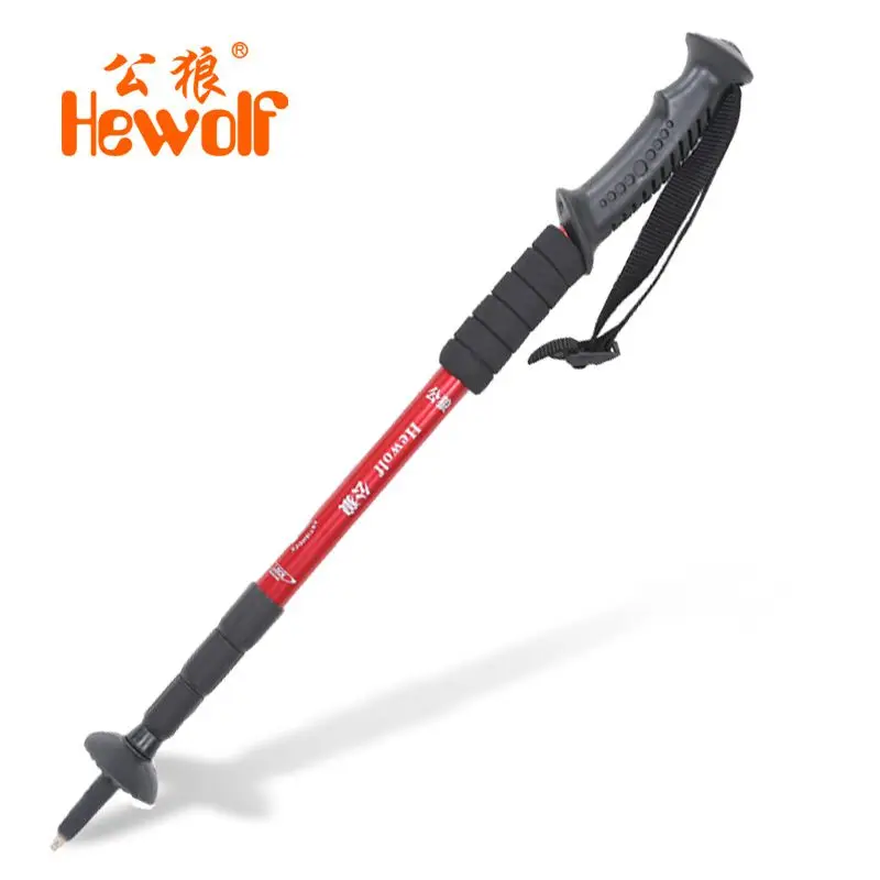 3 Colors Adjustable AntiShock Trekking Hiking Walking Stick Pole Ultralight Aluminum Alloy 4 Sections Climbing Hiking Pole Canes