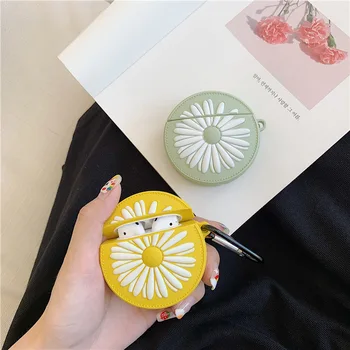 

For AirPods Case 3D Daisy Chrysanthemum Cute Soft Silicone Wireless Earphone Cases For Apple Airpods 2 Protect Cover Funda