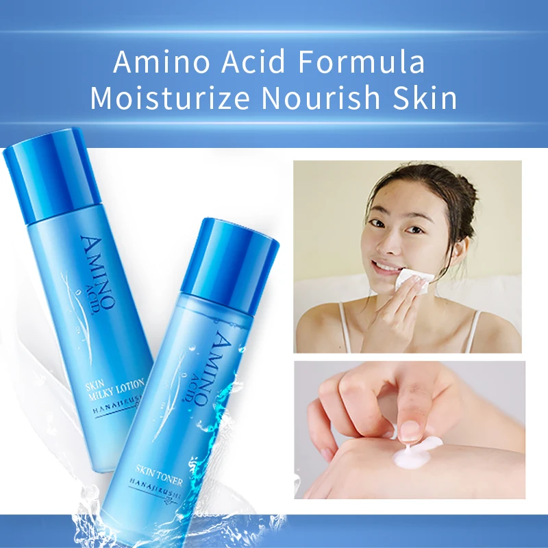 Comprar Juegos de loción de tóner de piel de aminoácidos HANAJIRUSHI, juego de emulsión de agua para maquillaje, hidratante antiedad, suavizante, 198ml