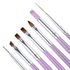 7 PCS Combination Nail Art Brush Set French Liner Dotting Acrylic Builder Flat Crystal Painting Drawing Carving Pen For Gel 1