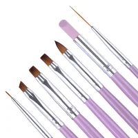 7 PCS Combination Nail Art Brush Set French Liner Dotting Acrylic Builder Flat Crystal Painting Drawing Carving Pen For Gel 1