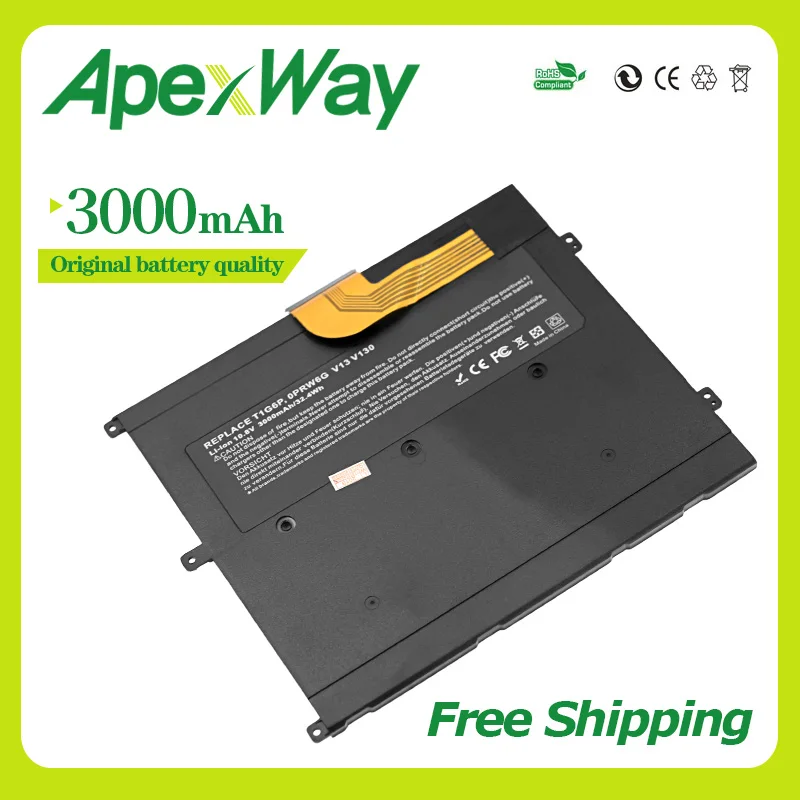 Аккумулятор Apexway для ноутбука DELL 11 1 В 3000 мАч V13 V13Z V130 V1300 0NTG4J 0PRW6G 0449TX PRW6G T1G6P|battery bike for