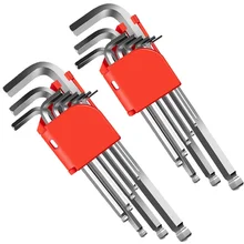 Jeu de clés Allen à tête sphérique, ensemble de 9 clés de Type L, outil à Double extrémité pour la réparation de vélo, voiture, outils manuels ménagers