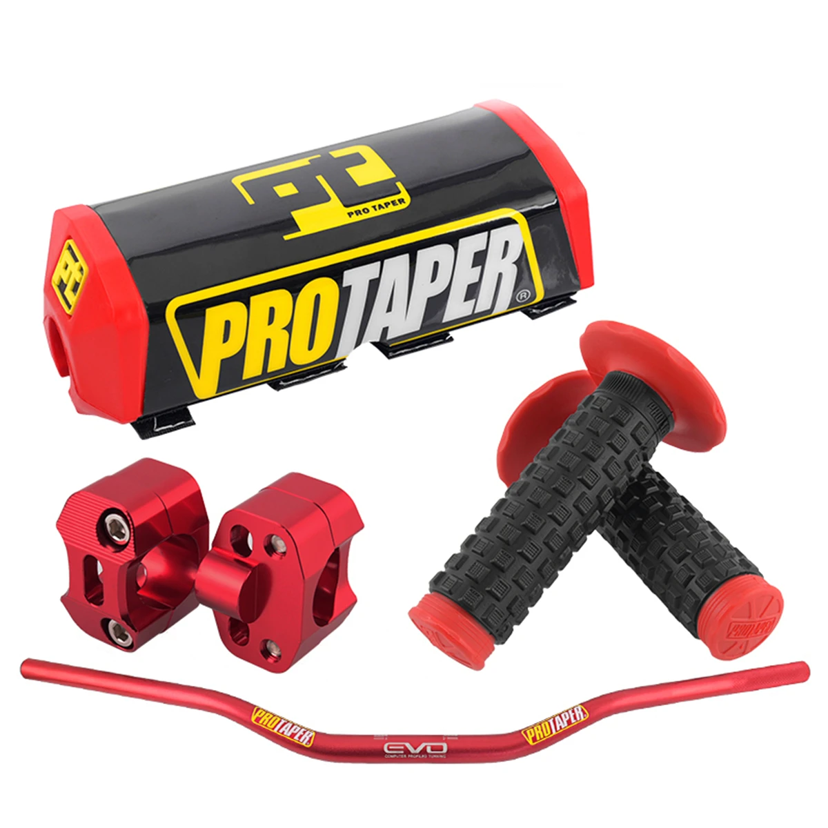 Motorcycle 1 1/8" Fat Bar 28MM 800mm Handlebar Bar Clamps Pad MX Pit