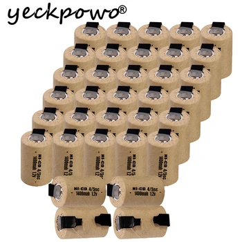 

34 pcs 4/5SC battery 1.2V SUBC batteries rechargeable high drain 1400mah with tabs color random