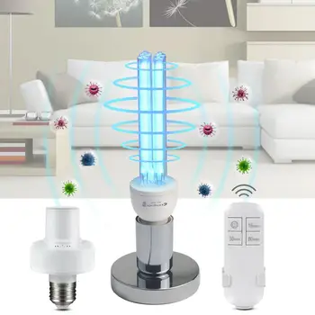 

E27 Luz Ultravioleta UV Desinfectante Quartz Bulb UVC Lamp 15/25W UV Light Lamp Home Desinfection Ozone Germicidal Lampe Remote