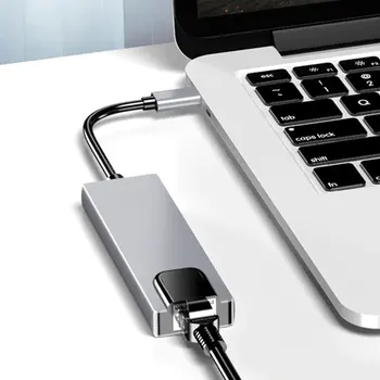 

USB Type C Hub Adapter Dock with 4K HDMI PD RJ45 Ethernet Lan Charge for MacBook USB Type C Hub Aluminum alloy Adapter