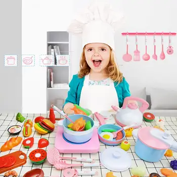 

Children Simulated Induction Cooker Kitchen Pretend Play Simulation Hamburger Kitchenware Cooking Set for Kids