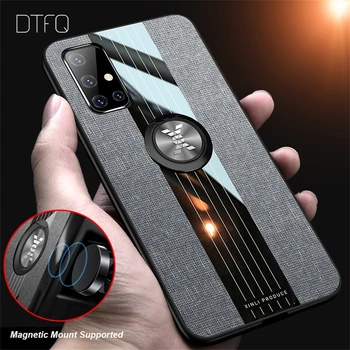 

For Samsung A51 Case Magnetic Car Holder Finger Ring Soft TPU Cover Cloth Silicone Case for Samsung Galaxy A71 A01 A21 A81