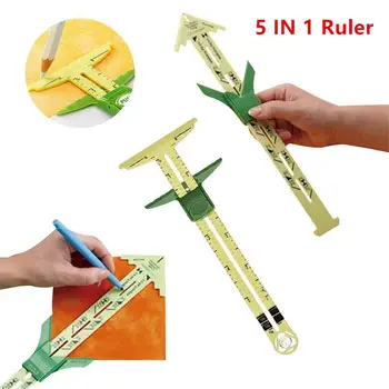 

5-IN-1 Sliding Gauge Ruler on Patchwork with NANCY Measuring Sewing Tool Multifunctional Patchwork Tailor Ruler Tool Accessories