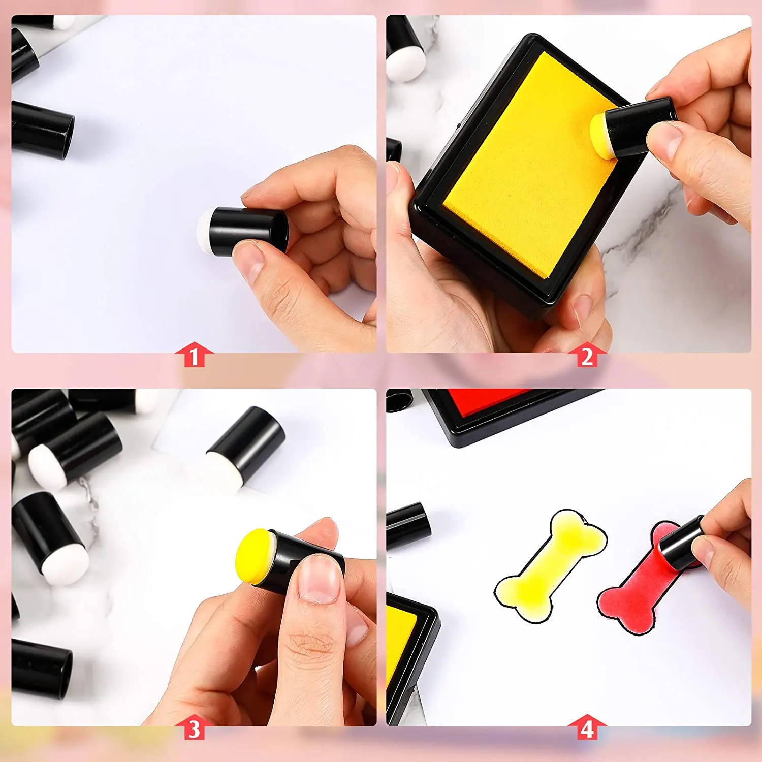 20pcs Finger Sponge Daubers Set Finger Painting Sponge Craft Drawing Dauber for Painting Art Ink Crafts Chalk Card Making
