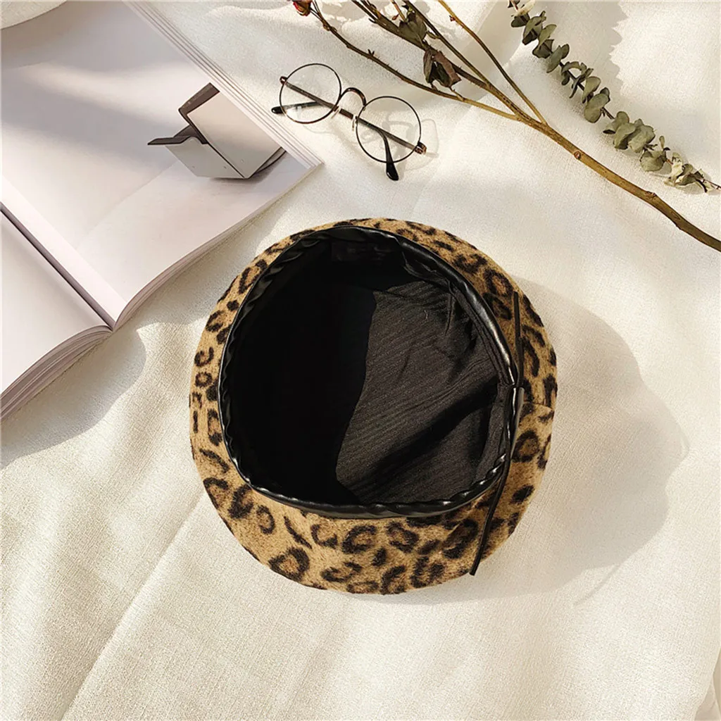 Модные женские весенние зимние береты, женские головные уборы с леопардовым принтом, зимняя теплая шапка для мужчин и женщин, женская шапка