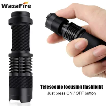 

Wasafire Multifunction LED UV Flashlight Aluminum Alloy Mini Torch Zoomable Ultraviolet Lantern with 14500 Battery+Charger