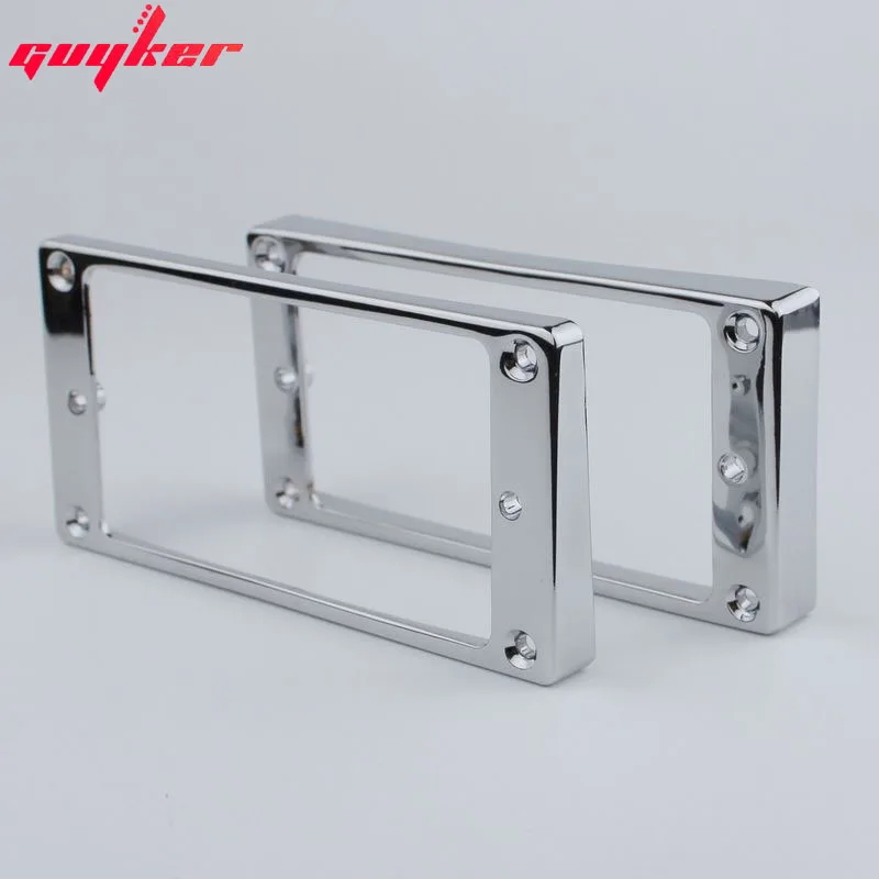 2Pcs Pickup Anelli Di Montaggio Per Humbucker Ponte Di Metallo E Del Collo Pickups Telaio Di Copertura Curvo Set Di Ricambio Chitarra Elettrica Chrome