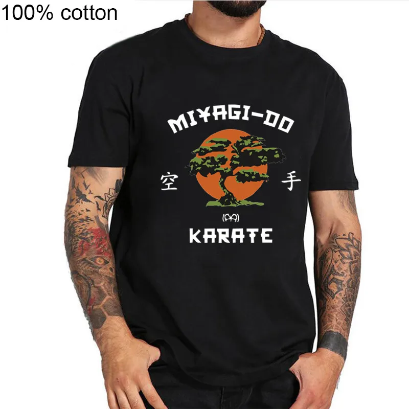 Новый Cobra Kai Ретро рукав кунг фу футболки Homme футболка Miyagi Do Bonsai дерево мальчик