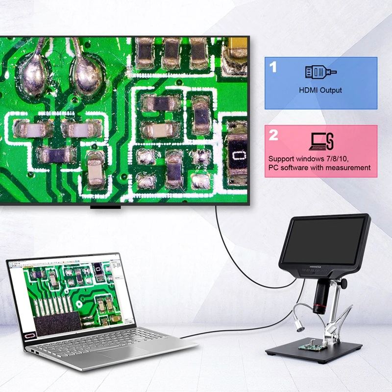Цифровой микроскоп Andonstar с HDMI Wi-Fi 300X 10 1 дюйма ЖК-дисплей для ремонта телефона SMT