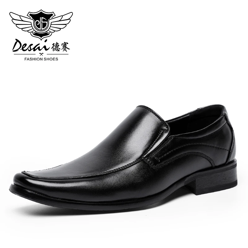 Модные черные коричневые мужские модельные туфли кожаные слипоны деловые