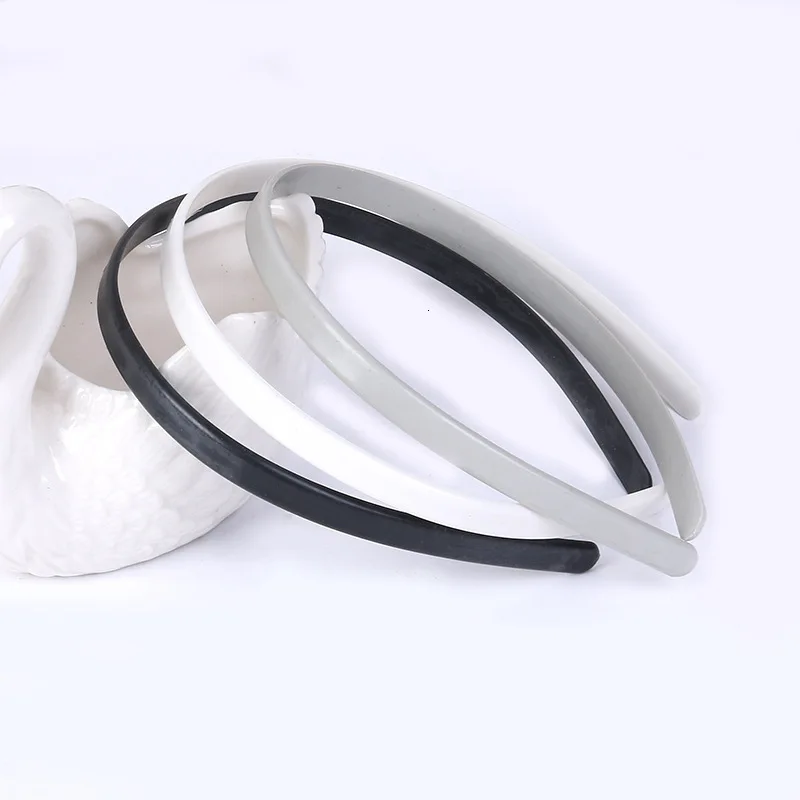1.0cm Plain Black Hairbands Environmental ABS Hair Clips PC White Hair