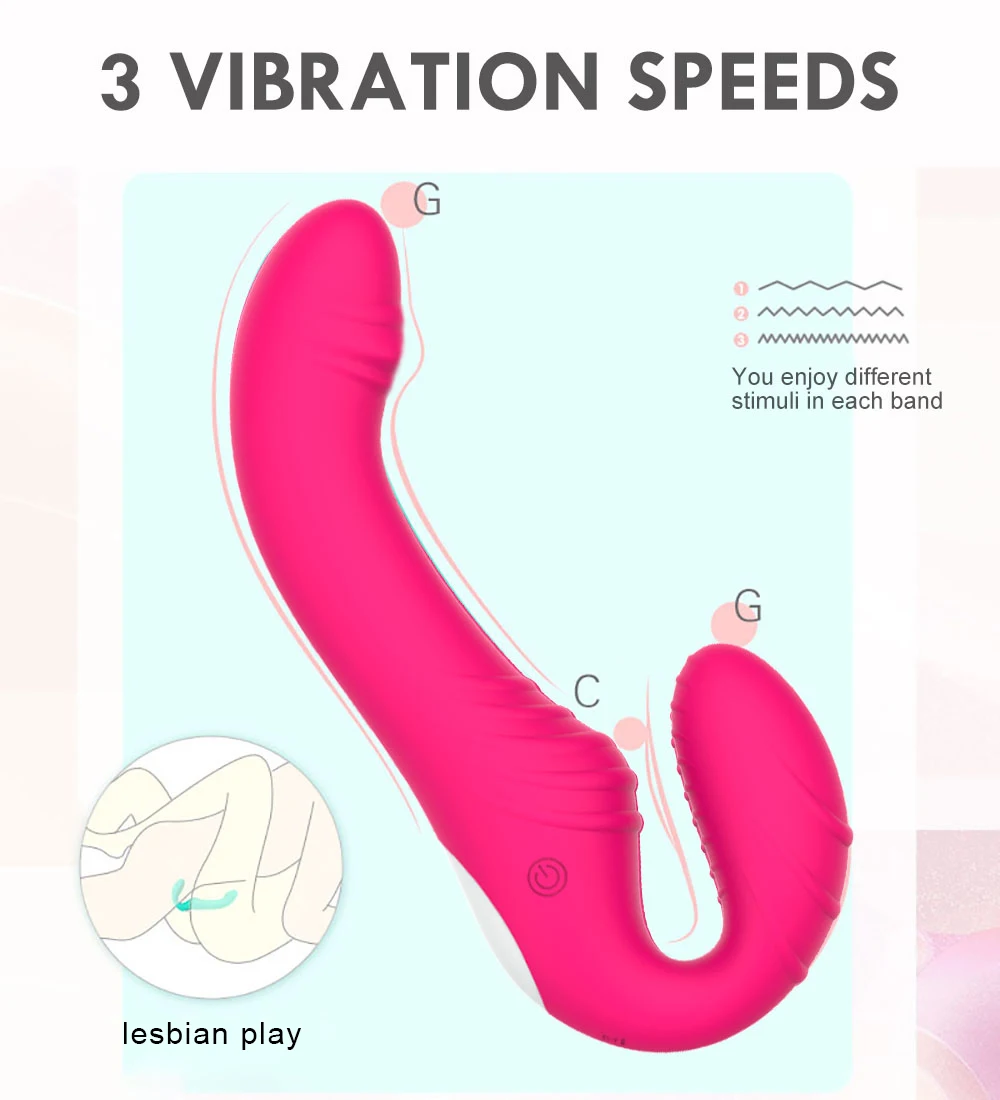 Erotic Sex Toys Strapless Strapon Dildo Vibrator Lesbian Strap-on Penis Pegging Double Ended Dildo Adults Sex Toys for Women