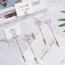 1 шт. модный держатель для карт в форме сердца для фотографий, настольная подставка, украшение для рабочего стола, рекламный зажим для ценников