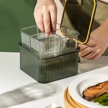Condiment Box, Four Compartments In One Condiment Pot, Kitchen Refined Salt, Household Condiment Box, with Lid