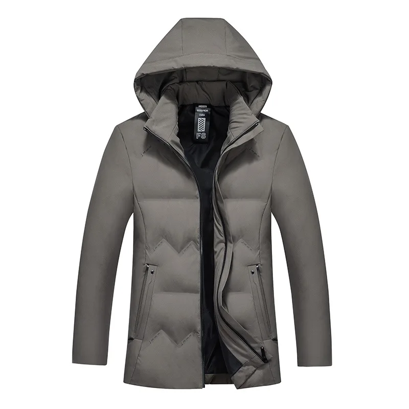 Cotton-padded Clothes Men's New Style Hooded Mid-length Winter Cotton-padded Jacket Thick Middle-aged Warm Coat Daddy Cloth