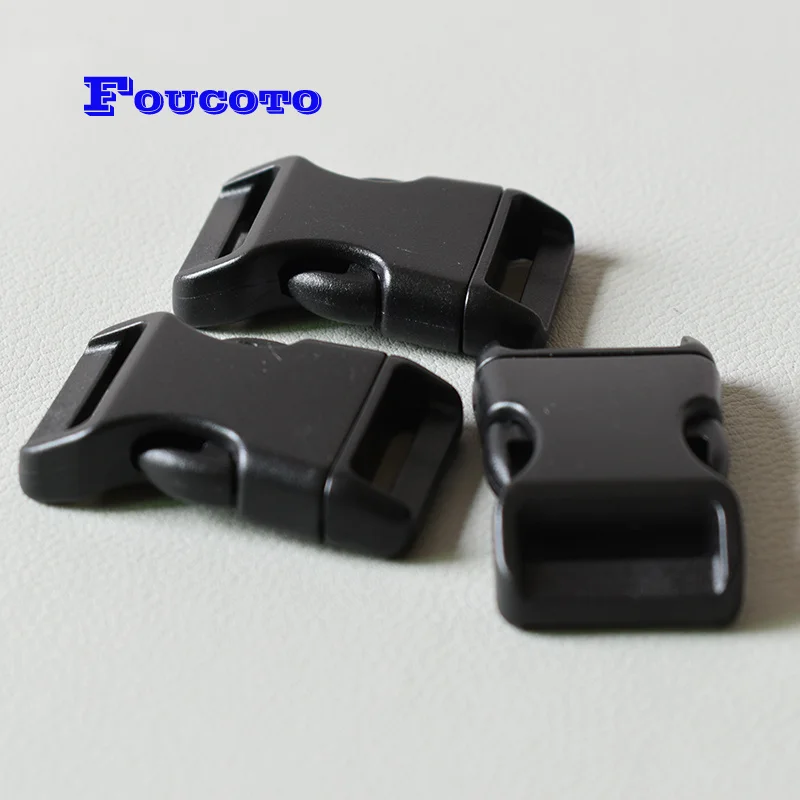 200pcs/lot plastic side release buckles clip clasp 20mm webbing DIY dog collar paracord backpack accessories seat belt buckle
