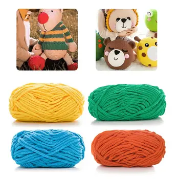 

100g/Ball Polyester Crochet Line Yarn Sweet Bright Candy Color DIY Cushion Baby Toy Doll Sweater Scarf Hand Knitting Thread Garm