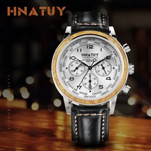 Hnatuy, мужские часы, модные и повседневные, с хронографом, мужские часы, Лидирующий бренд, роскошные деревянные кварцевые часы, водонепроницаемые, большой циферблат, часы для мужчин