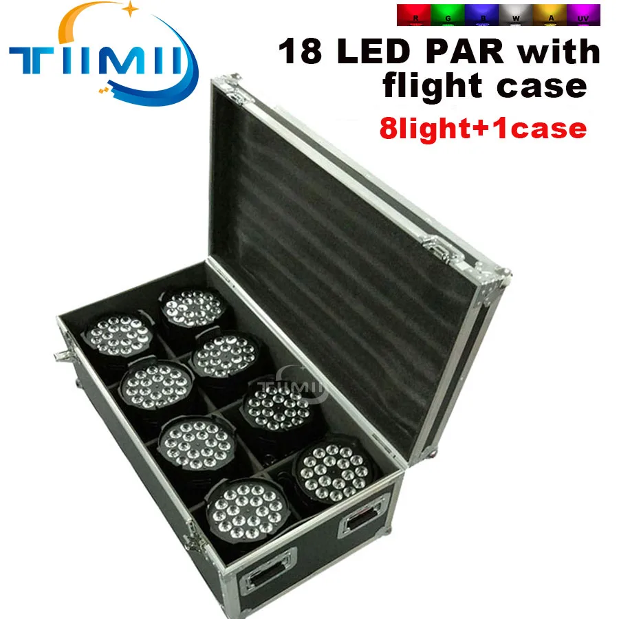 

LED Par 18x18W RGBWA+UV 6IN1 Lighting Professional With Flight Case 8in1For Stage Effec Of Disco DJ Party Club