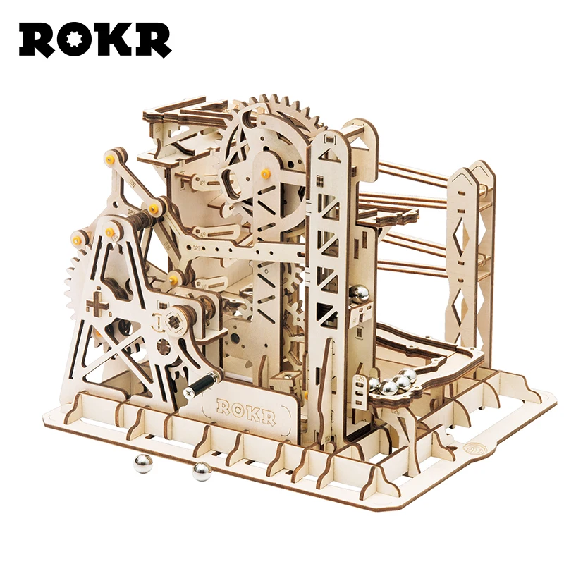 ROKR мраморный Запуск шары лабиринты трек игрушки деревянные модели строительные наборы для детей взрослых