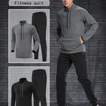 Костюм для фитнеса, мужской костюм для утреннего бега, осенняя повседневная одежда, свободная быстросохнущая спортивная одежда, комплект из двух предметов, мужской спортивный костюм с рукавами