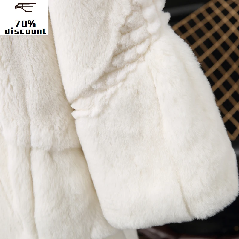 

Real Rabbit Fur Coat Female Korean Long Jacket Winter Coat Women Clothes 2020 Warm Natural Fur Coats Manteau Femme MY