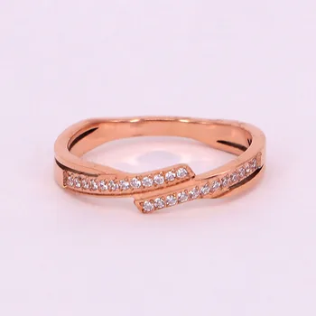 

New Fashion Full Flash Cz Rose Gold Color Wedding Rings For Women Personalized Engagement Promise Stainless Steel Rings Jewelry