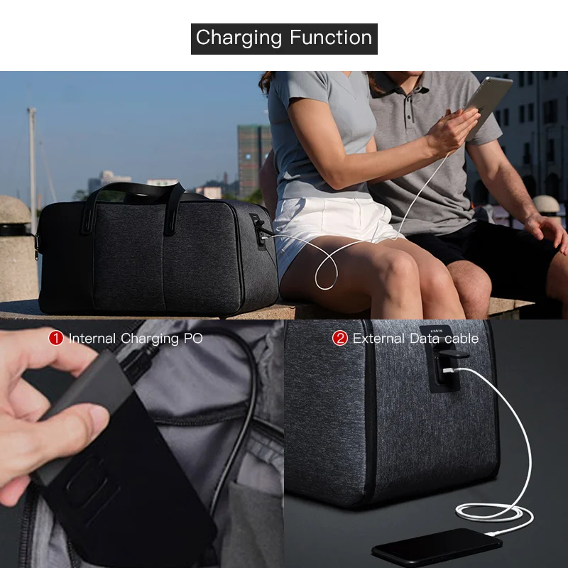 Clearance Krion Design FlexPack GO Anti-theft Duffle Bag USB Charging Foldable Men Notebook Computer Bag 15.6 inch Laptop Briefcase 3