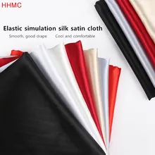 Эластичная атласная ткань шелк Cheongsam ткань атласная одежда юбка подкладка чистый цвет имитация шелка цвет Ding ткань
