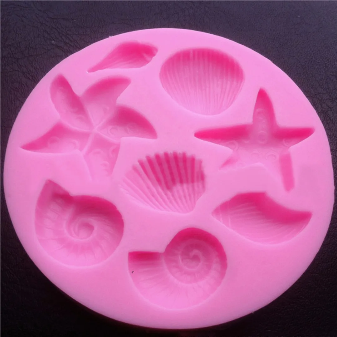 Silicone Shellfish Starfish Shell Soap Mould Cookie Candy Baking Mold Mould Crafts DIY Kitchen soap Tools Home Decor