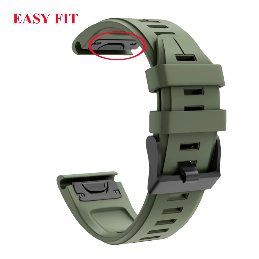 20 22mm 26mm Silicone Watchband Wriststrap for Garmin Fenix 6X 6 6S Pro 5X 5 5S Plus Fenix 7X 7 Easy Fit Quick Release wirstband 