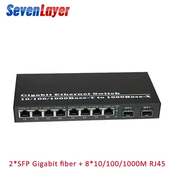 

Fiber Optical switch 8 RJ45 2 Sfp fiber Port UTP Media Converter Gigabit Ethernet switch 10/100/1000M