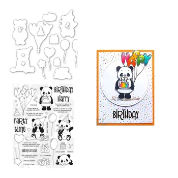 

2020 3D New Metal Cutting Dies and Clear Stamps Scrapbooking For Paper Making Balloon Panda Embossing Frame Card Craft Sets