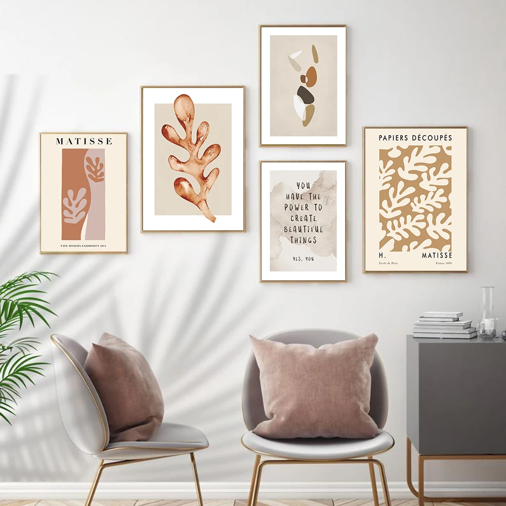 Matisse модные постеры и принты абстрактные буквенные растения красочные картины на