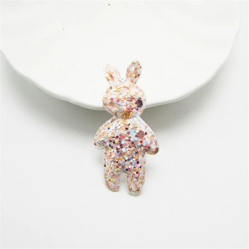 Champange rabbit 10-50 шт цветные блестки звезда/Медвежонок мягкие патчи аппликация DIY принадлежности для рукоделия детские заколки для волос Аксессуары материал украшения - Цвет: Champange rabbit