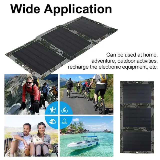 Waterproof Folding 150W Solar Cell Charger 5V 3A Dual USB Output Solar Panel With 4 in 1 Cable for Smartphones Emergency Charge 2