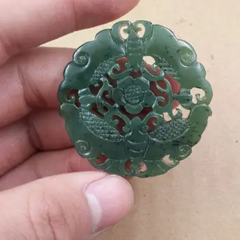 

Hand carving Jade Stones peony flower Xinjiang Nephrite mineral crystals Nephrite Natural jade Pendant Mascot Best Gifts