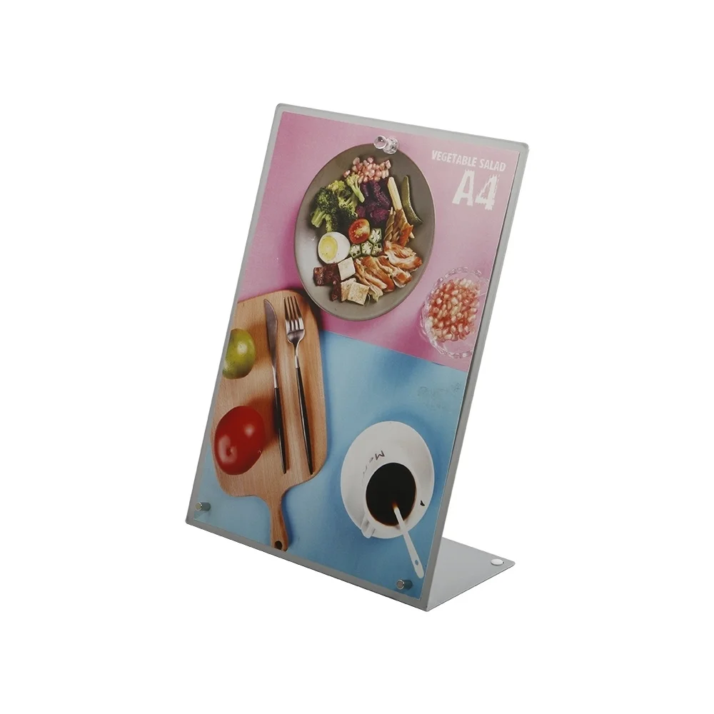 A4 Metal Sign Holder Modern Style Slant Back Front Desk Menu Display Stand | Канцтовары для офиса и дома
