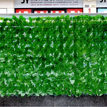 

4PCS Garden Grape Ivy Leaf Screening Trellis Expanding Wooden Fence With Artificial Hedge Plant Leaves Plants 25*50cm