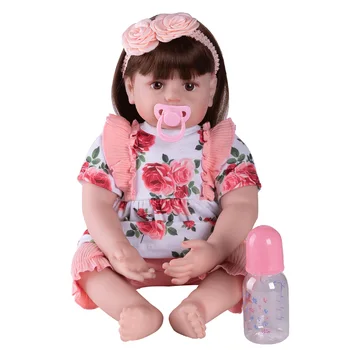 

New 60cm Rose Dolls Newborn Colored Baby Doll Toy Girl Reborn Vinyl Girls Dolls Children High Heel Suit Soft Silicone