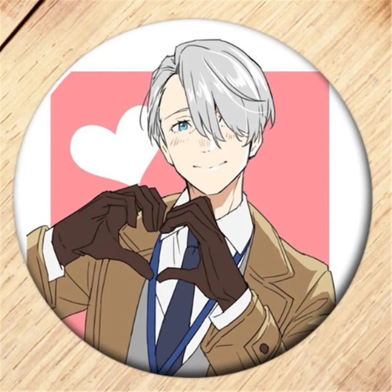 Free Shipping Anime YURI!!! on ICE Brooch Pin Cosplay Badge Accessories For Clothes Backpack Decoration Children's gift B010