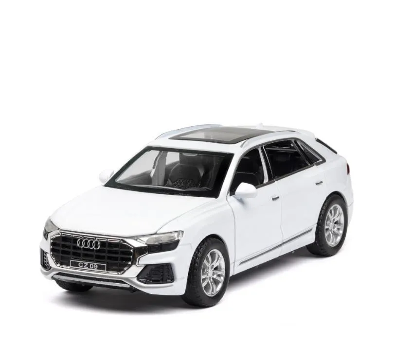 Горячая Распродажа 1:32 литая модель автомобиля Q8, детский автомобиль в целости, 6 дверей Моделирование звука и света