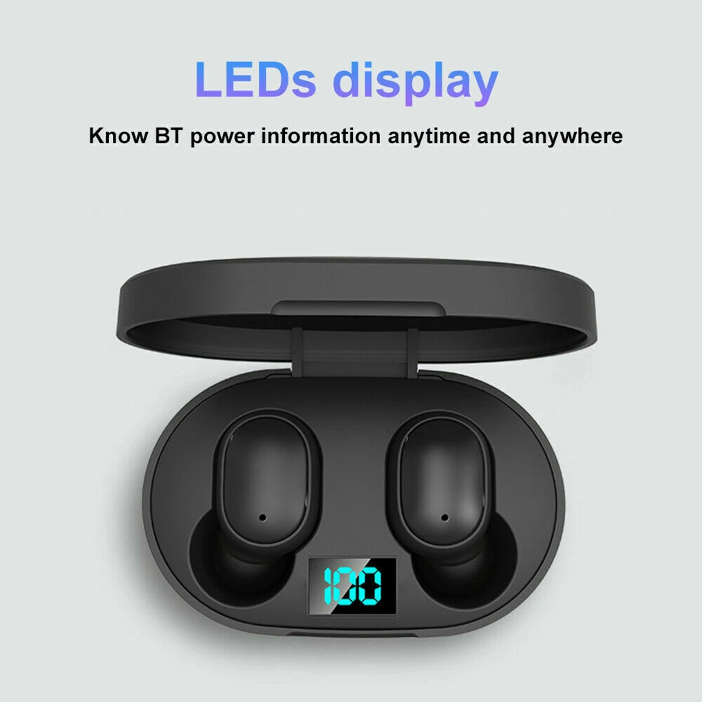 E6S TWS Bluetooth 5 0 Wireless Earphone For Redmi Earbuds LED Display Bluetooth V5 0 Headsets with Mic For iPhone Huawei